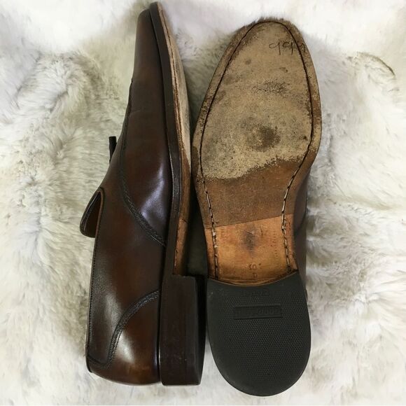 Salvatore Ferragamo Almond Toe Leather Braided Tassel Slip-On Loafer Brown 10.5 main image 6
